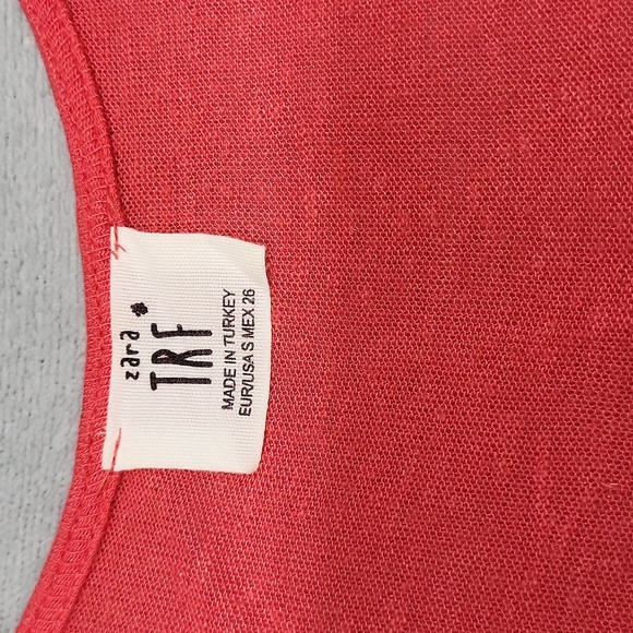 Zara 🪸 Crop Swing Top with Lace Trim ~ Rosy Coral Color - Picture 7 of 9